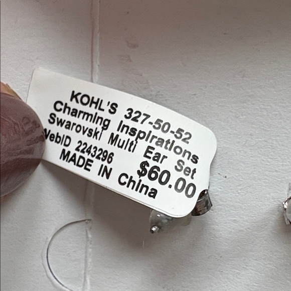 Swarovski Crystal & Silver Key and Crown Earrings Set - Picture 3 of 3